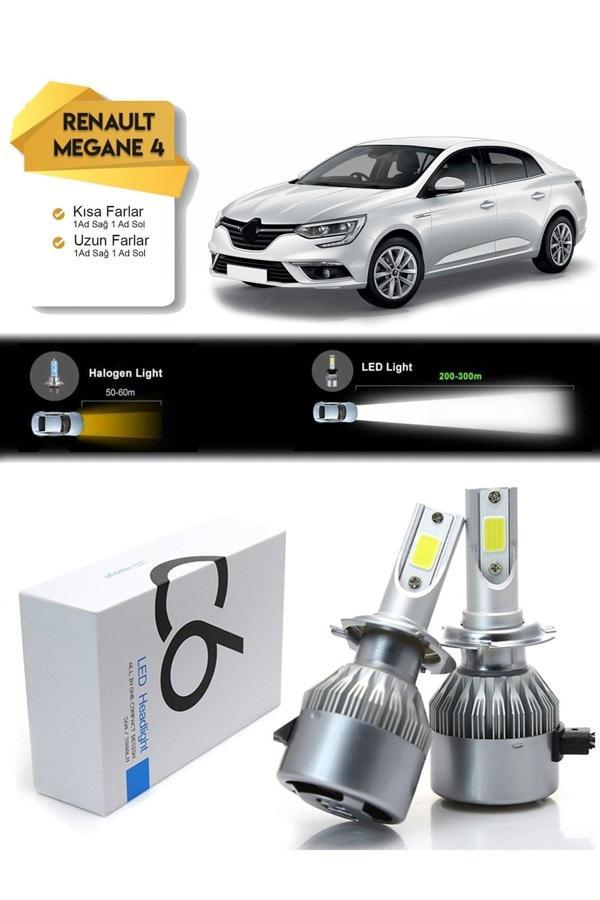 C6 Led Renault Megane 4 Uyumlu Uzun Far Kısa Far Led Xenon Şimşek Etkili 2016 Ve Üzeri - Image 1