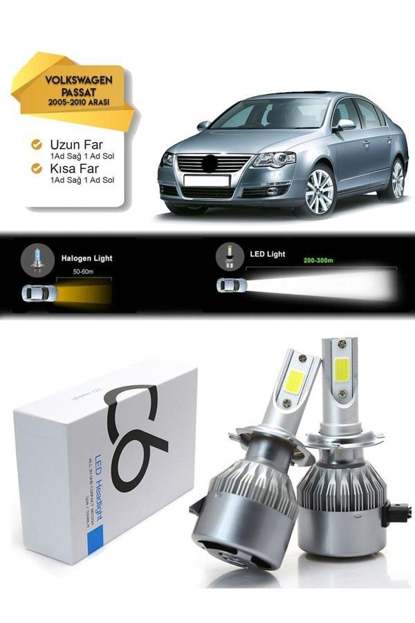 C6 Led Volkswagen Passat Uyumlu  B6 Uzun Far Kısa Far Led Xenon Şimşek Etkili 2005-2010 Arası - Image 1