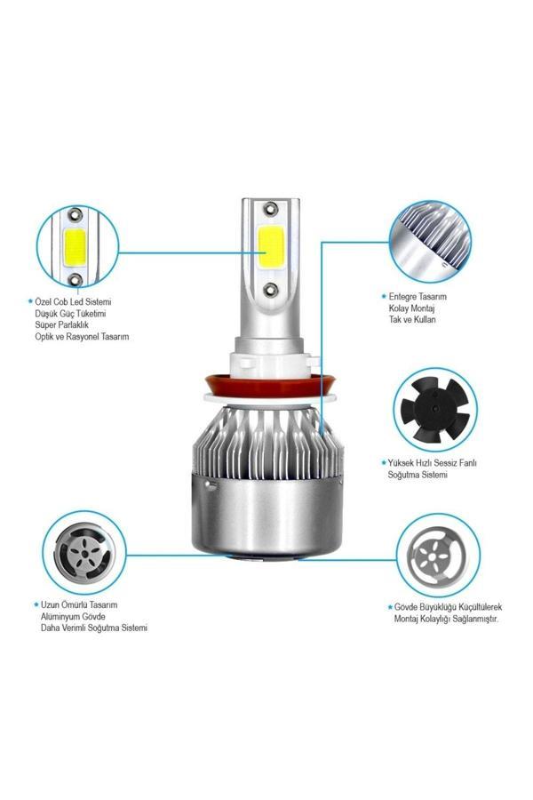 C6 Led Volkswagen Polo Uzun Far Led Xenon Şimşek Etkili 2000 Ve Üzeri Uyumlu - Image 1