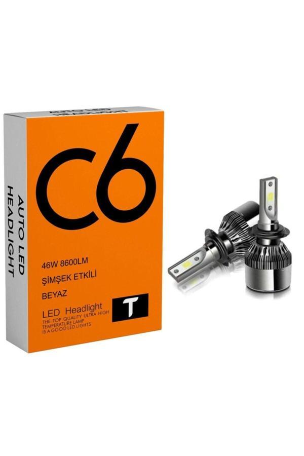 C6 Led Xenon 2 Adet 9005 Led Xenon 46W 8600Lm 6500K Far Ampülü Seri =T-T-Xen - Image 1