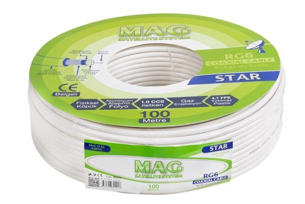 Mag RG6-U4 İthal Uydu Anten Kablosu-100 Metre - Image 1