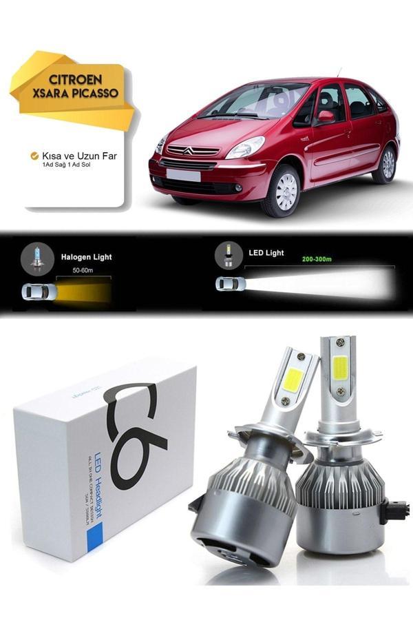 C6 Led Citroen Xsara Picasso Uzun Far Kısa Far Şimşek Etkili Led Xenon - Image 1