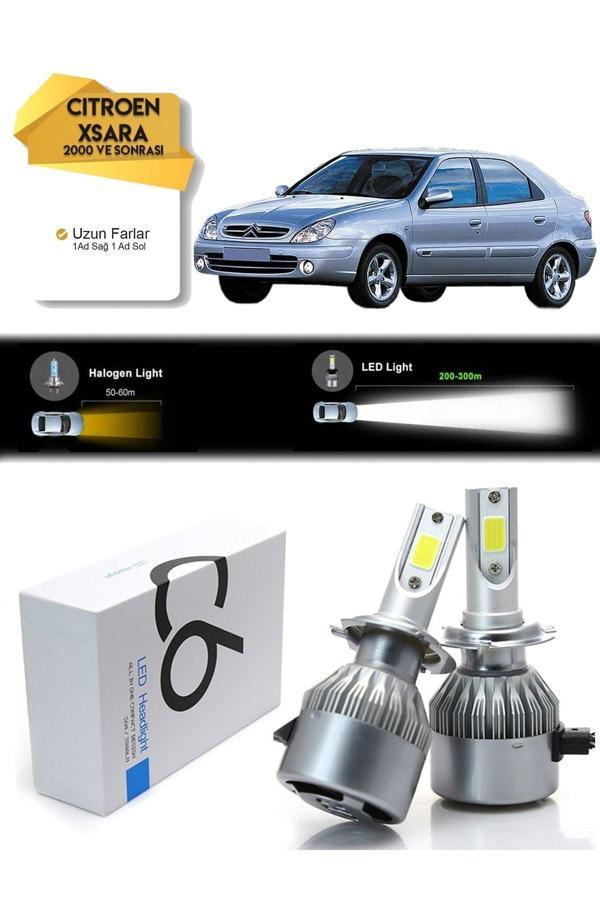 C6 Led Citroen Xsara Uzun Far Led Xenon Şimşek Etkili 2000 Ve Üzeri Uyumlu - Image 1