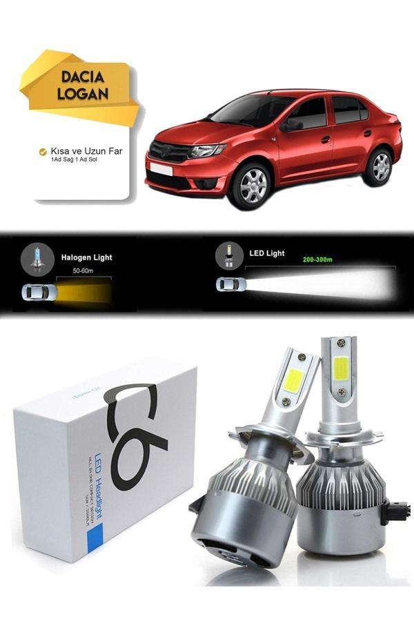 C6 Led Dacia Logan Uzun Far Kısa Far Şimşek Etkili Led Xenon - Image 1