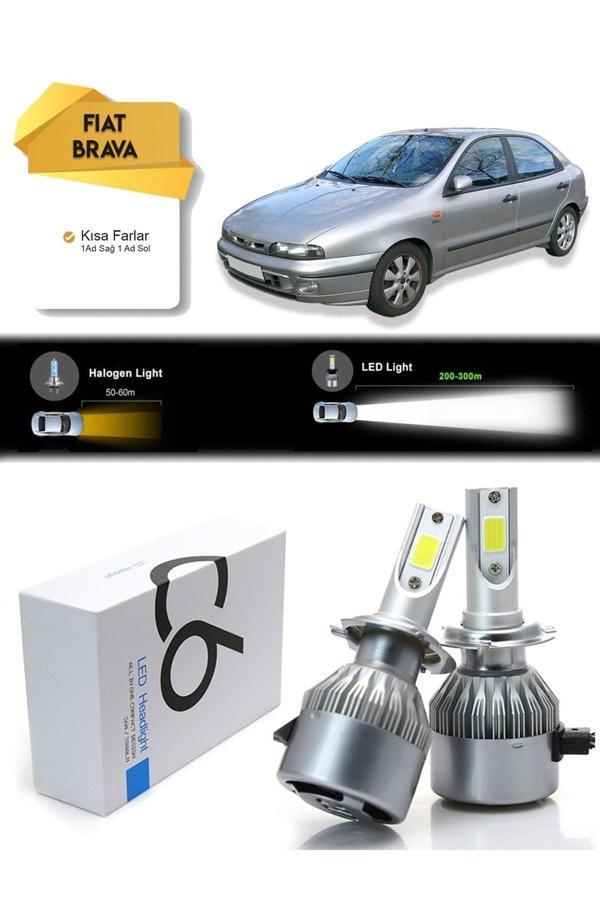 C6 Led Fiat Brava  Uyumlu Kısa Far Led Xenon Şimşek Etkili - Image 1