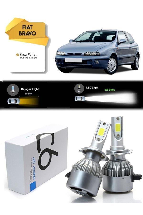 C6 Led Fiat Bravo Uyumlu Kısa Far Led Xenon Şimşek Etkili - Image 1