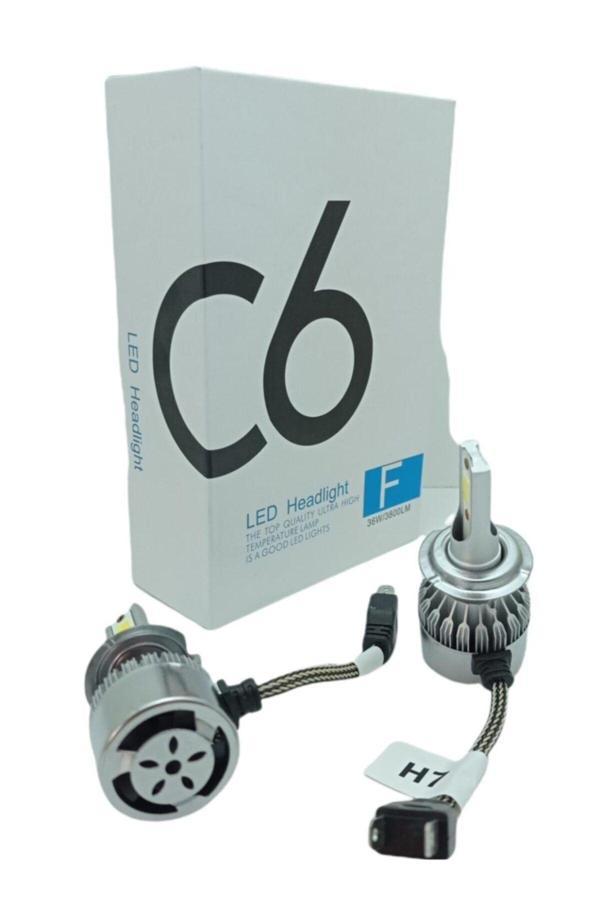 C6 Led Xenon 2 Adet H7 Led Xenon 36W 3800Lm Led Zenon Beyaz Renk Işık Turbo Fanlı - Image 1