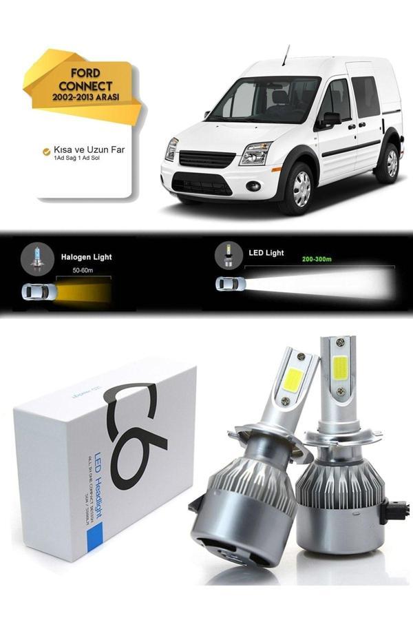 C6 Led Ford Connect Uyumlu Uzun Far Kısa Far Şimşek Etkili Led Xenon 2002-2013 Arası Uyumlu - Image 1