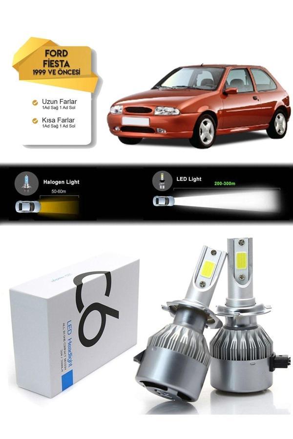 C6 Led Ford Fiesta Kısa Far Uzun Far Led Xenon Şimşek Etkili 1999 Ve Öncesi - Image 1