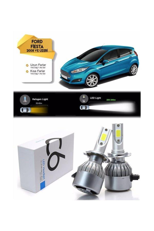 C6 Led Ford Fiesta Uzun Far Led Xenon Şimşek Etkili 2008 Ve Üzeri - Image 1