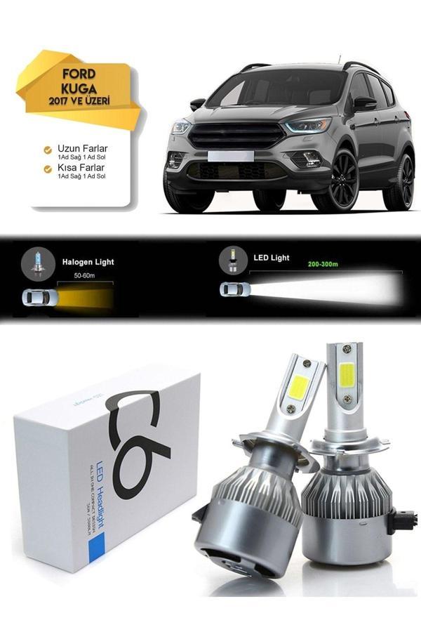 C6 Led Ford Kuga Kısa Far Uzun Far Led Xenon Şimşek Etkili 2017 Ve Üzeri - Image 1