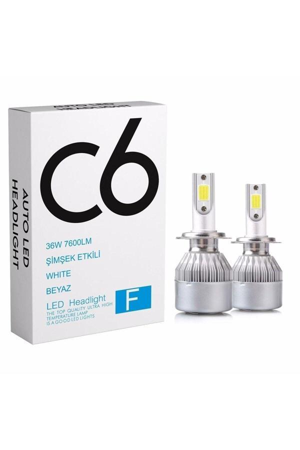 C6 Led Zenon H27 Led Xenon 36W 7600Lm 6500K Far Ampülü Led Işık Seri-Gri - Image 1