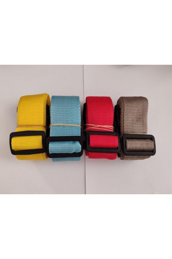 Balp Sarı, Turkuaz, Kırmızı Ve Bej Renk Valiz Kemeri 4 Cm Toplam 4 Adet - Image 1