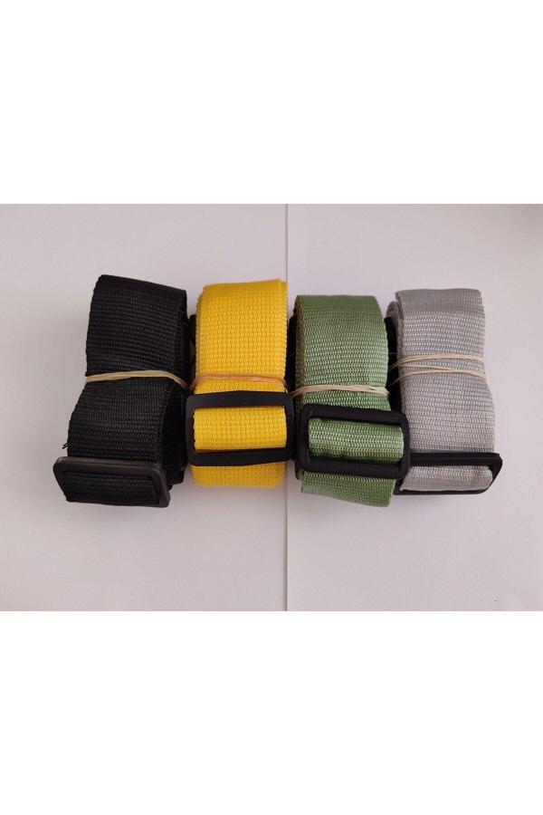 Balp Siyah, Sarı, Su Yeşili Ve Gri Renk Valiz Kemeri 4 Cm Toplam 4 Adet - Image 1