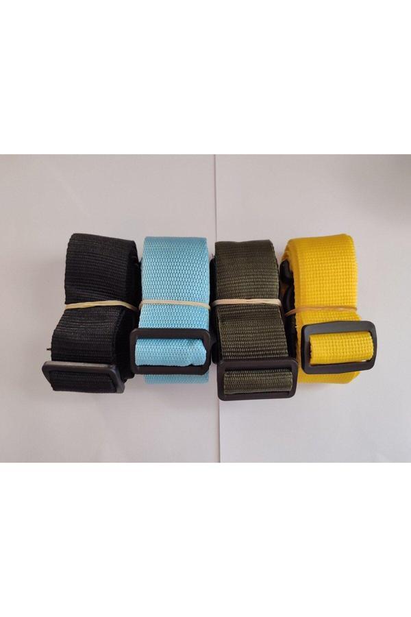 Balp Siyah, Turkuaz, Haki Yeşil Ve Sarı Renk Valiz Kemeri 4 Cm Toplam 4 Adet - Image 1