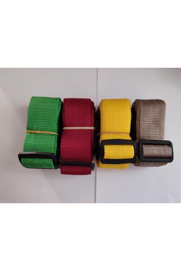 Balp Yeşil, Bordo, Sarı Ve Bej Renk Valiz Kemeri 4 Cm Toplam 4 Adet - Image 1