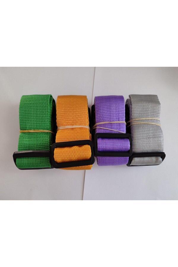 Balp Yeşil, Portakal, Mor Ve Gri Renk Valiz Kemeri 4 Cm Toplam 4 Adet - Image 1