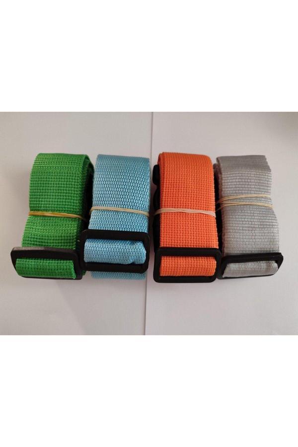 Balp Yeşil, Turkuaz, Turuncu Ve Gri Renk Valiz Kemeri 4 Cm Toplam 4 Adet - Image 1