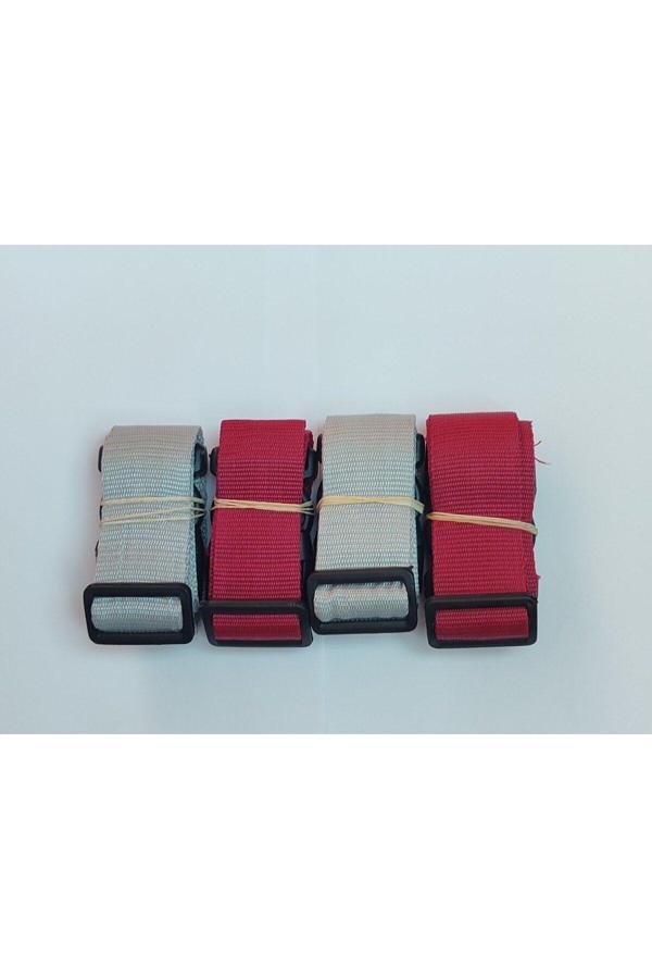 Balp 2 Adet Gri 2 Adet Bordo Valiz Kemeri 4 Cm Toplam 4 Adet - Image 1