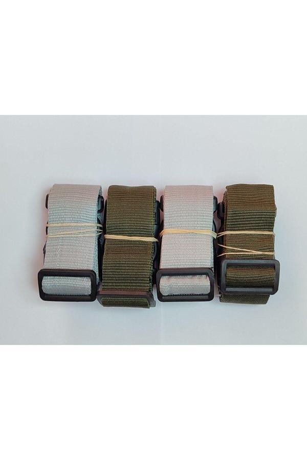 Balp 2 Adet Gri 2 Adet Haki Yeşil Valiz Kemeri 4 Cm Toplam 4 Adet - Image 1