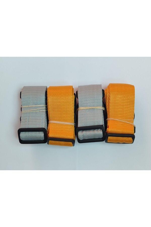 Balp 2 Adet Gri 2 Adet Portakal Valiz Kemeri 4 Cm Toplam 4 Adet - Image 1