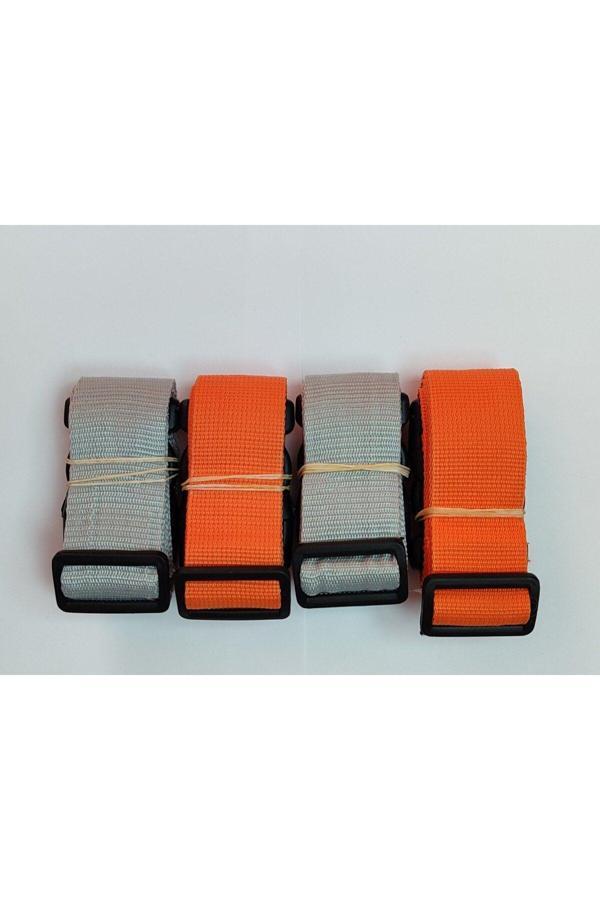 Balp 2 Adet Gri 2 Adet Turuncu Valiz Kemeri 4 Cm Toplam 4 Adet - Image 1