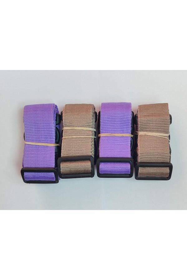 Balp 2 Adet Mor 2 Adet Bej Valiz Kemeri 4 Cm Toplam 4 Adet - Image 1