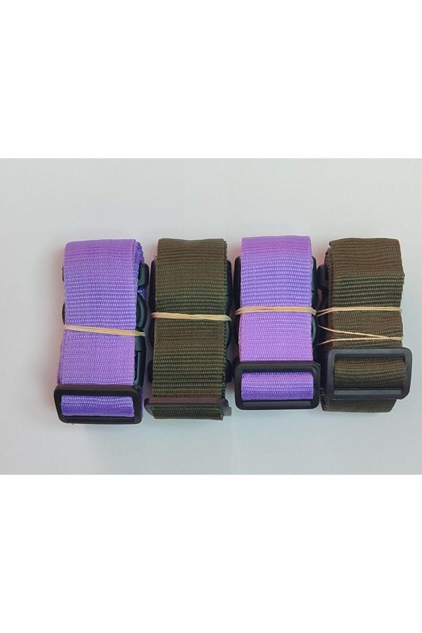 Balp 2 Adet Mor 2 Adet Haki Yeşil Valiz Kemeri 4 Cm Toplam 4 Adet - Image 1