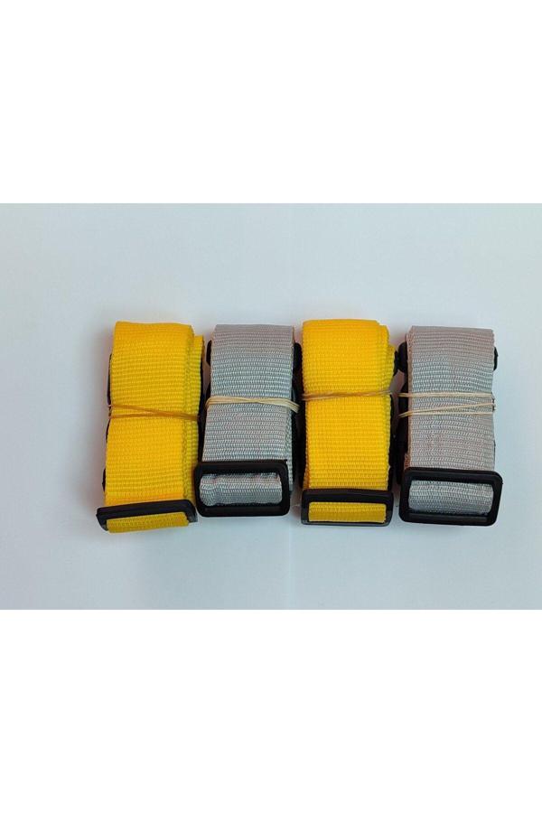 Balp 2 Adet Sarı 2 Adet  Gri Valiz Kemeri 4 Cm Toplam 4 Adet - Image 1
