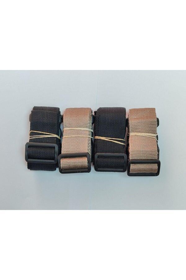 Balp 2 Adet Siyah 2 Adet Bej Valiz Kemeri 4 Cm Toplam 4 Adet - Image 1