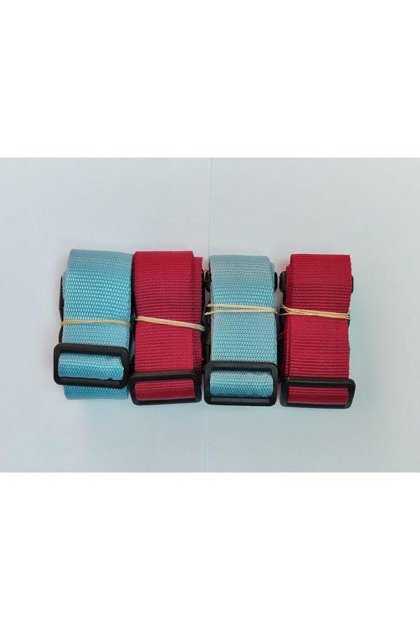 Balp 2 Adet Turkuaz 2 Adet Bordo Valiz Kemeri 4 Cm Toplam 4 Adet - Image 1