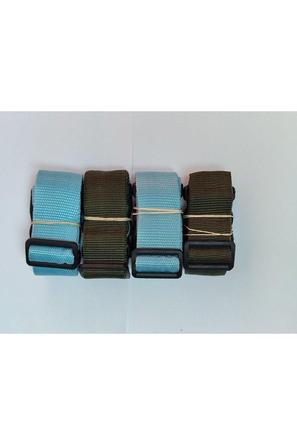 Balp 2 Adet Turkuaz 2 Adet Haki Yeşil Valiz Kemeri 4 Cm Toplam 4 Adet - Image 1