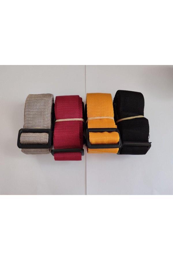 Balp Bej, Bordo, Portakal Ve Siyah Renk Valiz Kemeri 4 Cm Toplam 4 Adet - Image 1