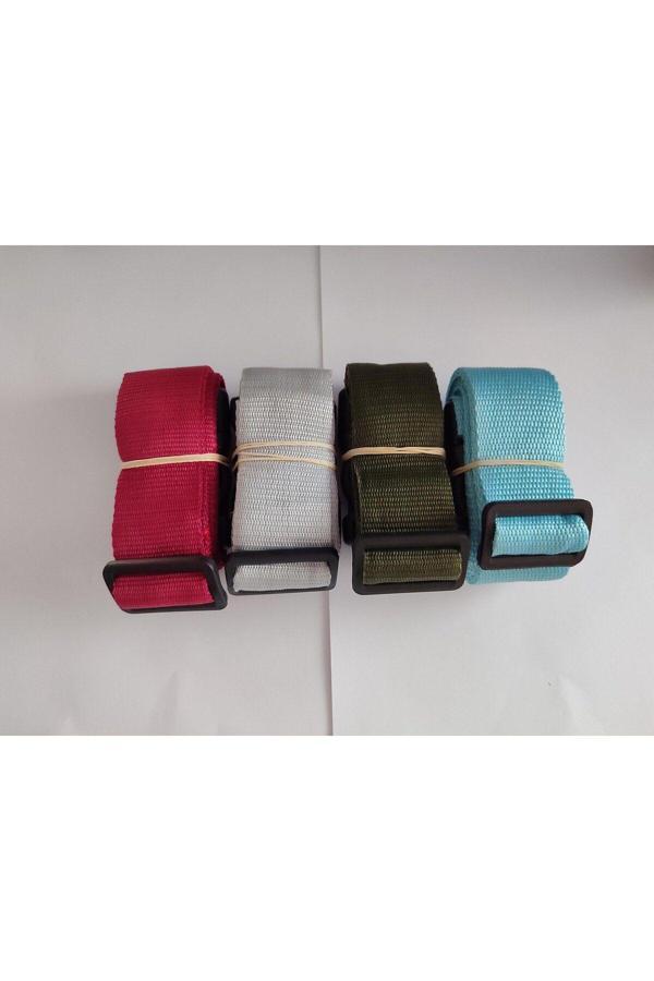 Balp Bordo, Gri, Haki Yeşil Ve Turkuaz Renk Valiz Kemeri 4 Cm Toplam 4 Adet - Image 1