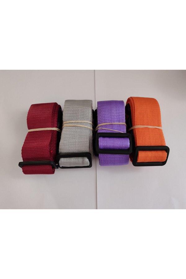 Balp Bordo, Gri, Mor Ve Turuncu Renk Valiz Kemeri 4 Cm Toplam 4 Adet - Image 1