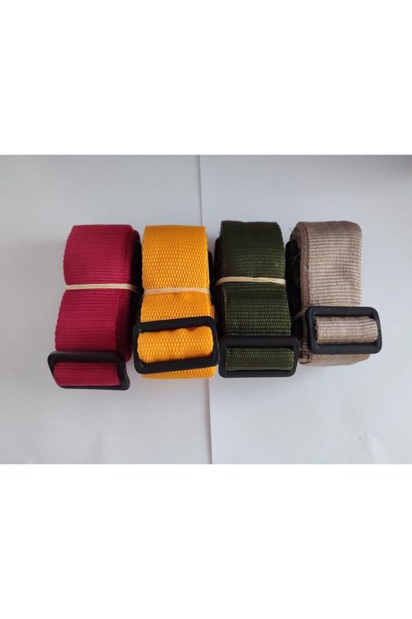 Balp Bordo, Portakal, Haki Yeşil Ve Bej Renk Valiz Kemeri 4 Cm Toplam 4 Adet - Image 1