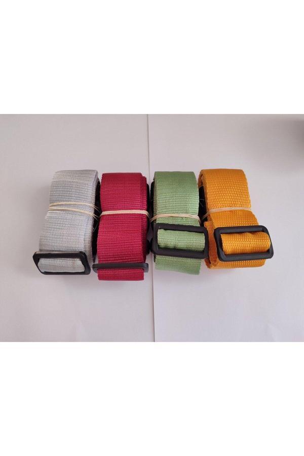 Balp Gri, Bordo, Su Yeşili Ve Portakal Renk Valiz Kemeri 4 Cm Toplam 4 Adet - Image 1