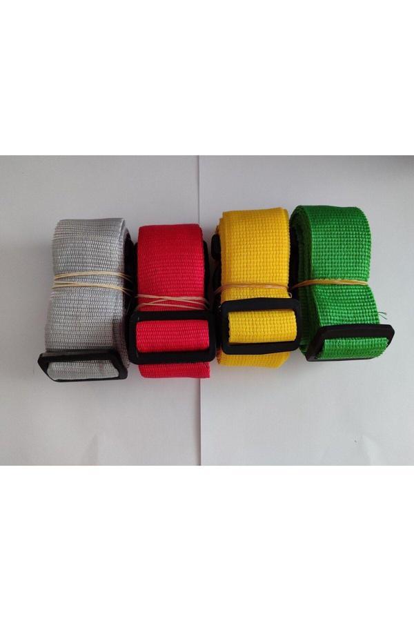 Balp Gri, Kırmızı, Sarı Ve Yeşil Renk Valiz Kemeri 4 Cm Toplam 4 Adet - Image 1
