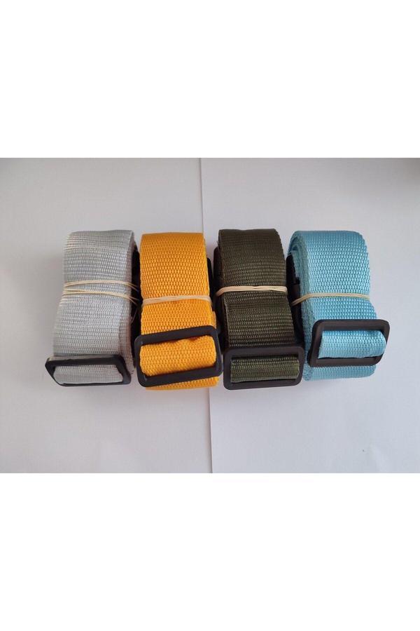 Balp Gri, Portakal, Haki Yeşil Ve Turkuaz Renk Valiz Kemeri 4 Cm Toplam 4 Adet - Image 1