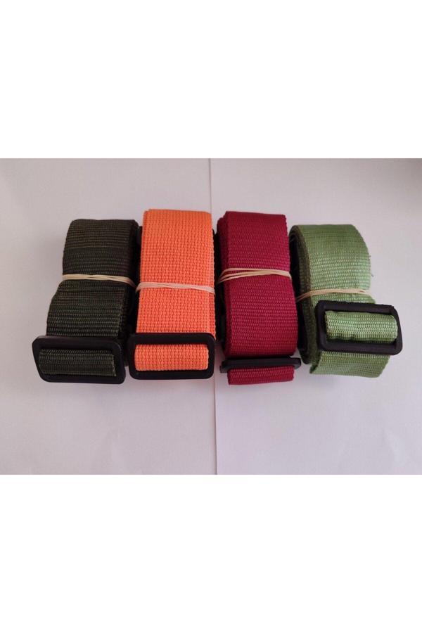 Balp Haki Yeşil, Turuncu, Bordo Ve Su Yeşili Renk Valiz Kemeri 4 Cm Toplam 4 Adet - Image 1