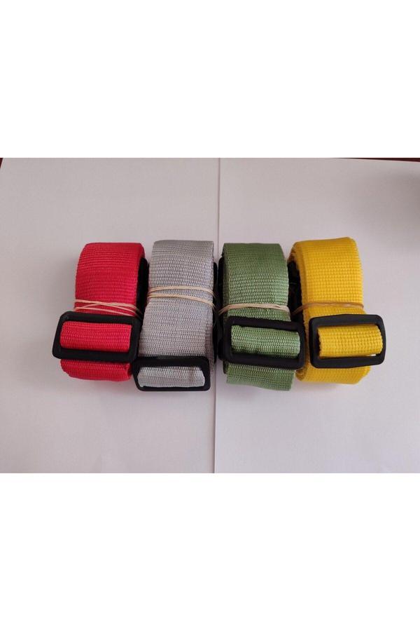 Balp Kırmızı, Gri, Su Yeşili Ve Sarı Renk Valiz Kemeri 4 Cm Toplam 4 Adet - Image 1