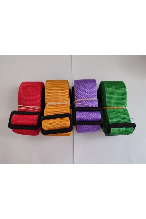 Balp Kırmızı, Portakal, Mor Ve Yeşil Renk Valiz Kemeri 4 Cm Toplam 4 Adet - Image 1