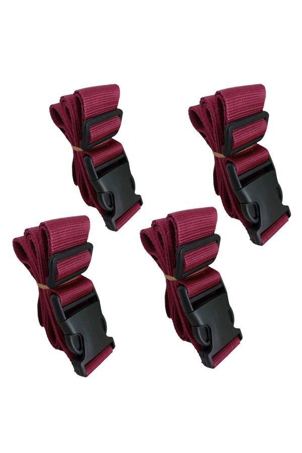 Balp Mürdüm Renk Valiz Bavul Emniyet Kemeri 4 Adet En 4Cm - Image 1