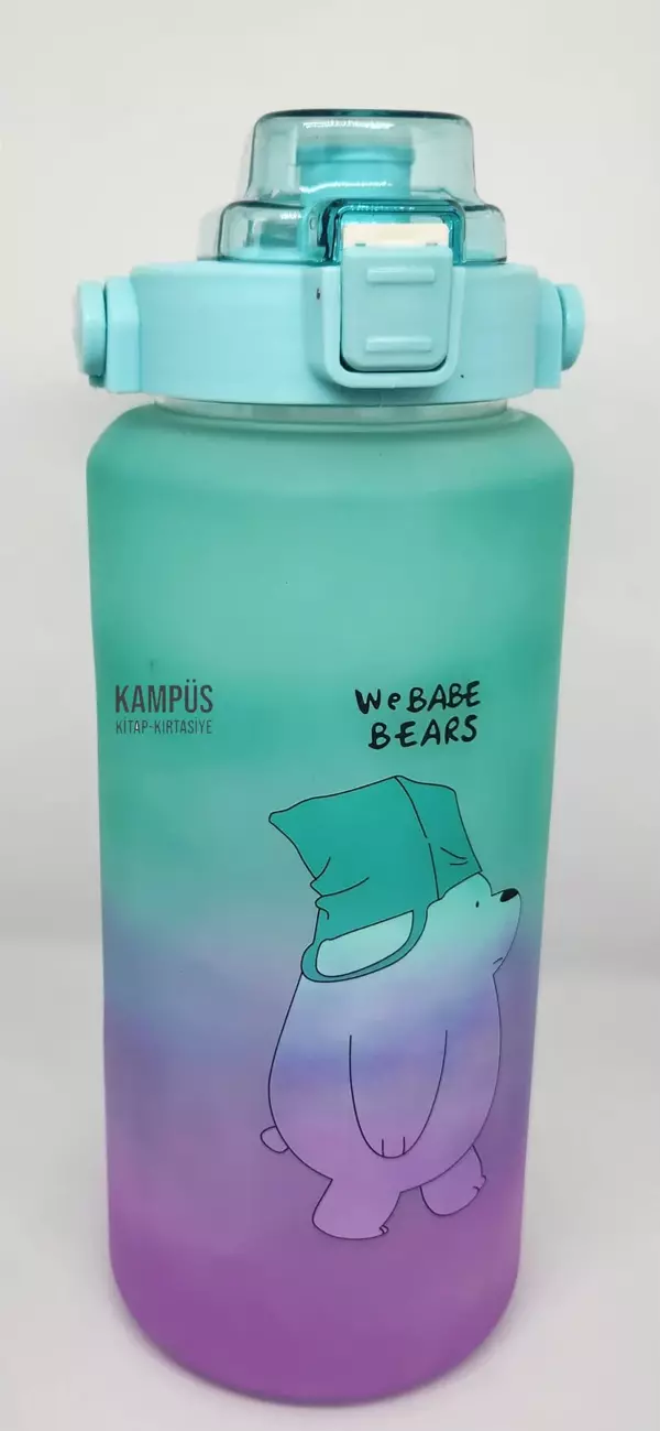 Taros Quokka Yeşil Mor Stickerlı Matara 2 lt - Image 1