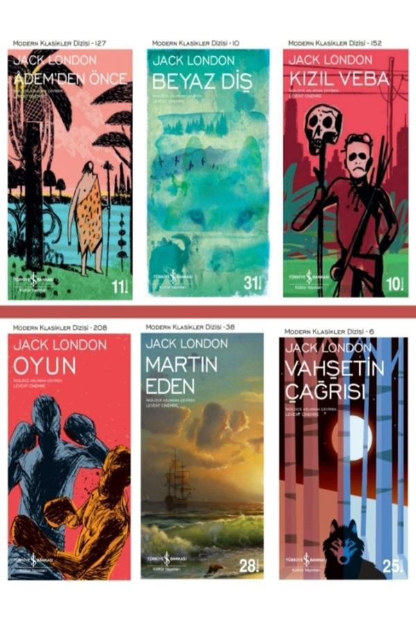 İş Bankası Kültür Yayınları Adem'Den Önce+Beyaz Diş+Kızıl Veba+Oyun+Martin Eden+Vahşetin Çağrısı Jack London Kitap Set - İş Bankası Kültür Yayınları - Image 1
