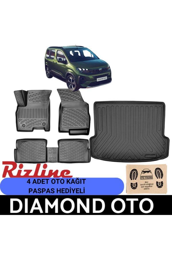 Rizline Peugeot Rifter Van 3D Havuzlu Paspas Ve Bagaj Havuzu 2019-2020-2021-2022-2023-2024-2025-2026 - Image 1