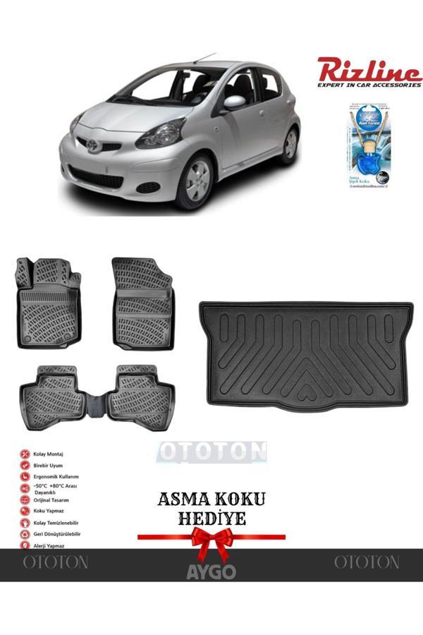 Rizline Toyota Aygo 2005-2014 Bagaj Havuzu Ve 3D Havuzlu Paspas -Hediyeli - Image 1