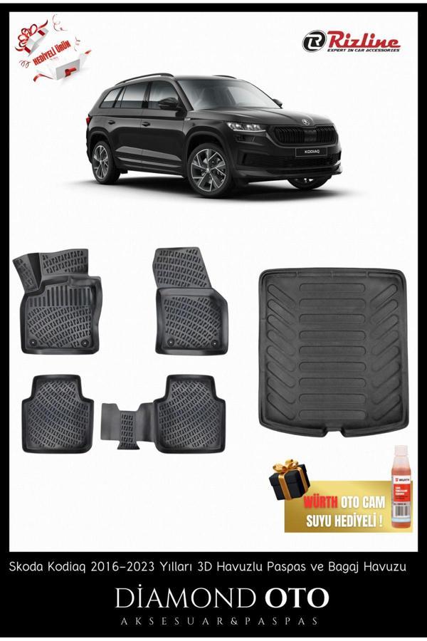 Rizline Skoda Kodiaq 3D Havuzlu Paspas Ve Bagaj Havuzu 2016-2017-2018-2019-2020-2021-2022-2023 - Image 1
