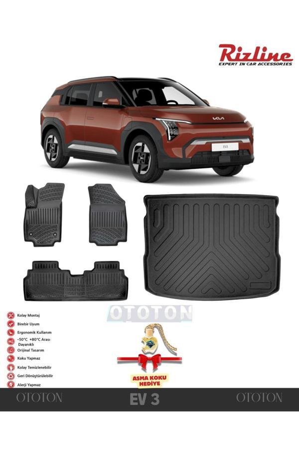 Rizline Kia Ev3 2024 Sonrası (Üst) Bagaj Havuzu Ve 3D Havuzlu Paspas -Hediyeli - Image 1