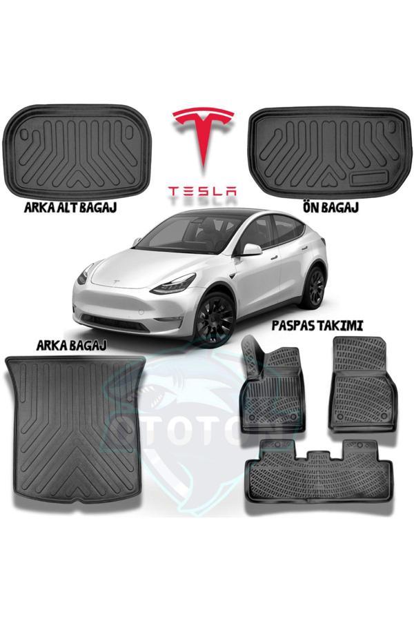 Ototon Rizline 2023 Tesla Model Y 3D Havuzlu Paspas Takımı Ve 3'Lü Bagaj Havuzu Seti (Ön - Alt - Ana Bagaj) - Image 1